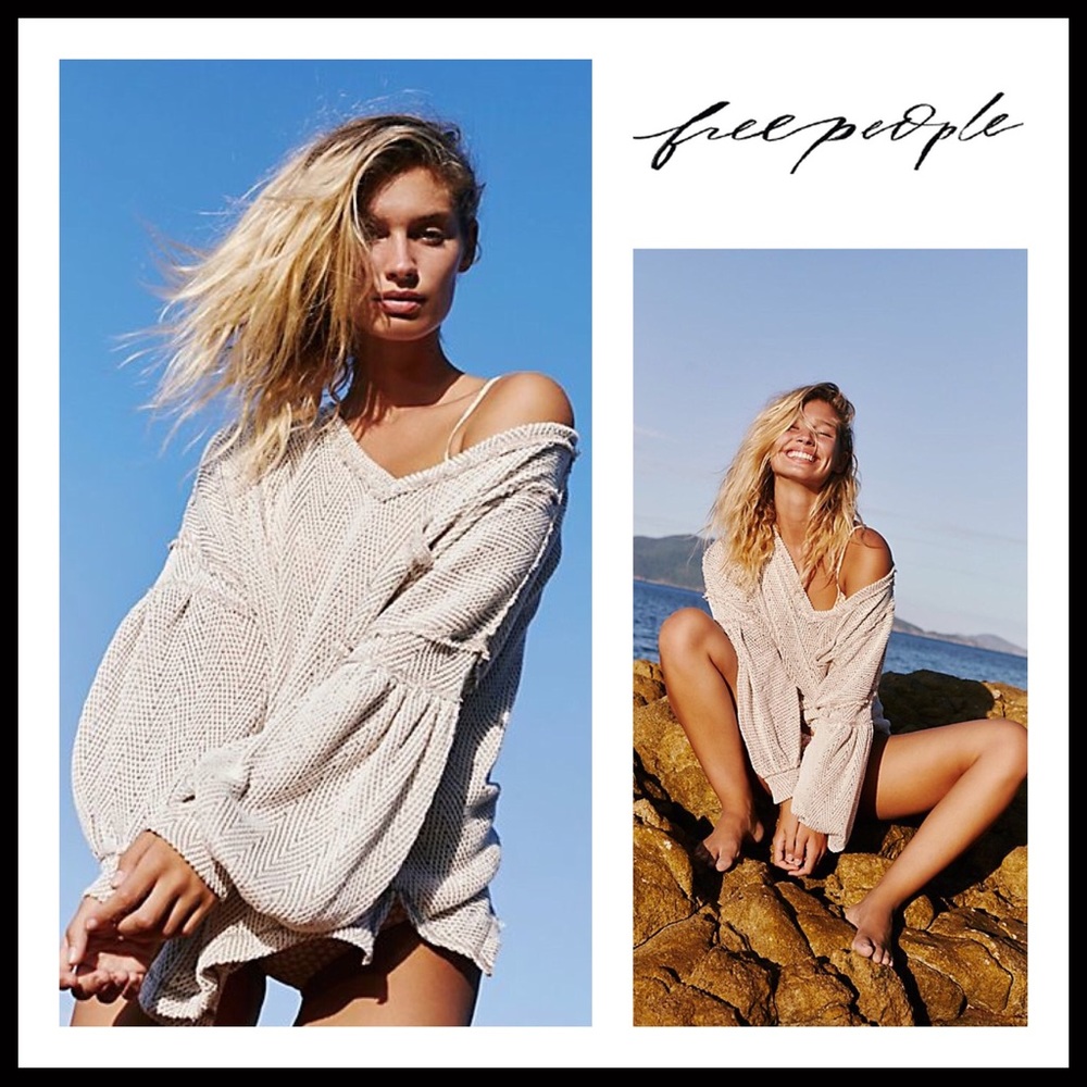 FREE PEOPLE BOHO PULLOVER TUNIC OVERSIZED TOP A2C - Picture 9 of 16